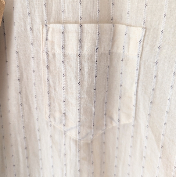 Yigal Azrouel Cream Beige Ivory Stripes Button Down Shirt USA Israel S - Picture 13 of 14